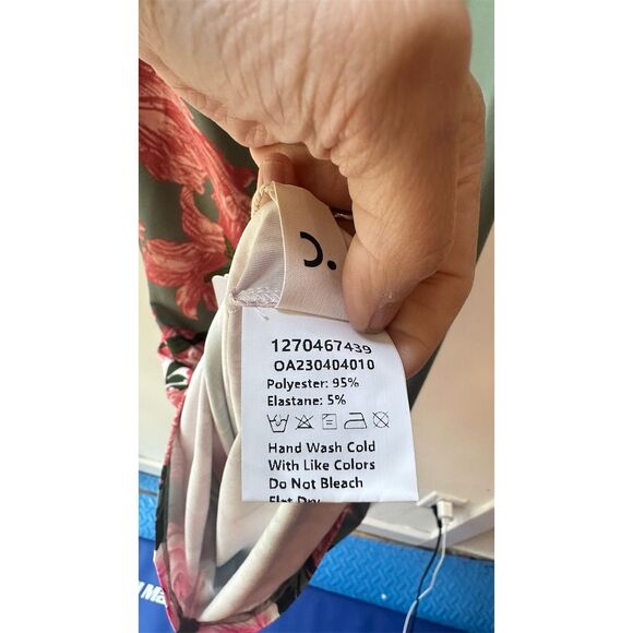 Commense XS Green Floral Maxi Dress Spaghetti Strap Party Cocktail - Picture 5 of 7